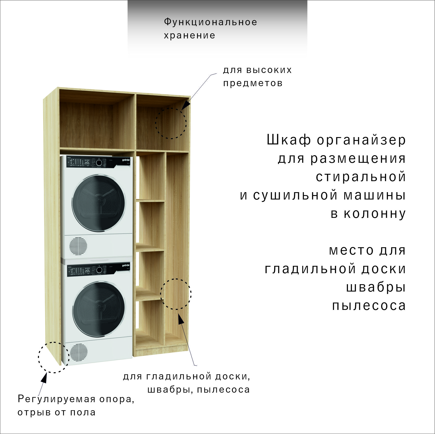 Чертеж шкафа для стиральной и сушильной машины 120см
