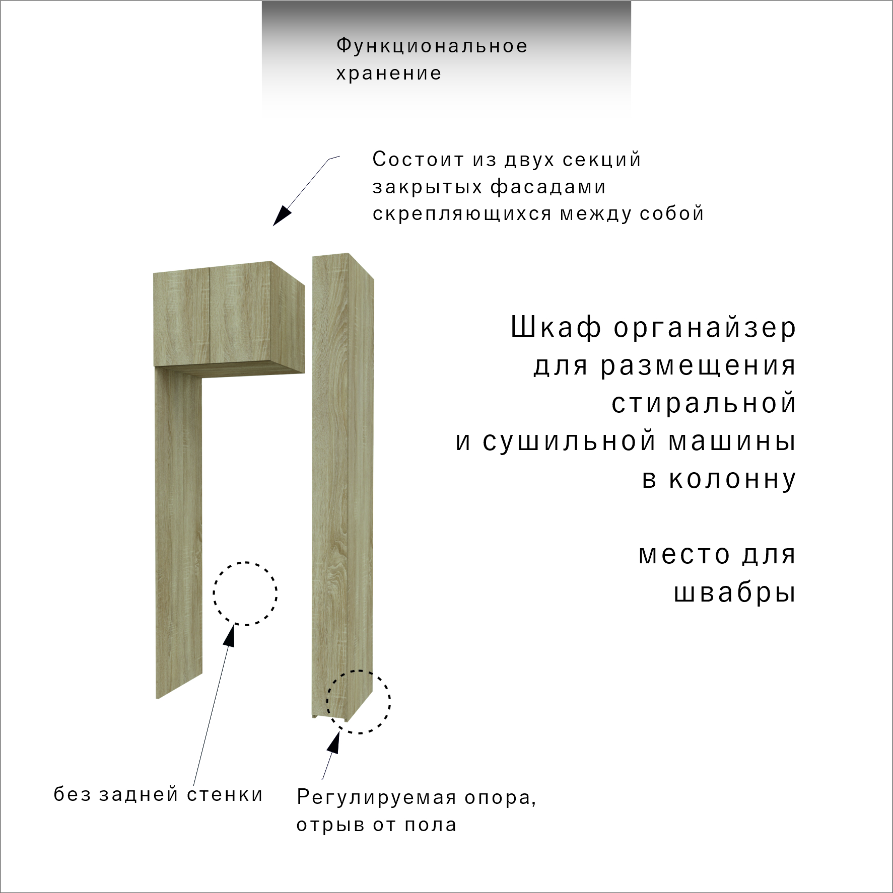 Схема описание шкафа колонны для стиральной и сушильной машины